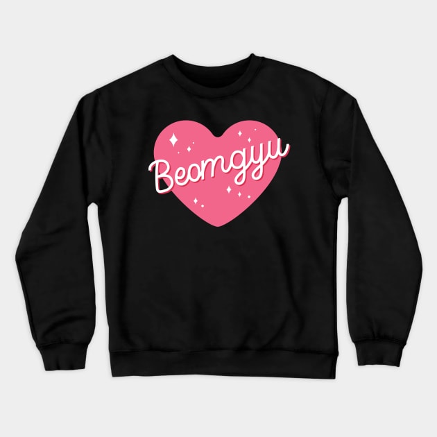 TXT Beomgyu pink heart Crewneck Sweatshirt by Oricca